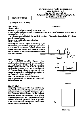 Đề khảo sát chất lượng đội tuyển học sinh giỏi môn Vật lý Lớp 11 - Năm học 2018-2019 (Có đáp án)